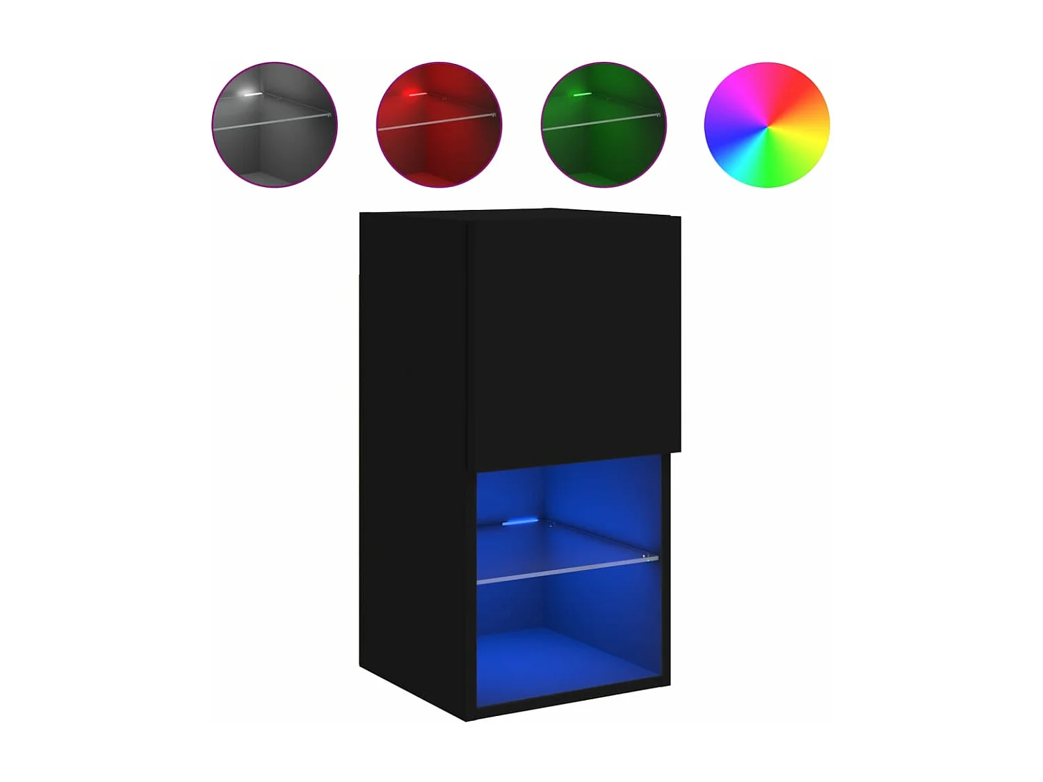 Mueble para TV con luces LED negro 30,5x30x60 cm