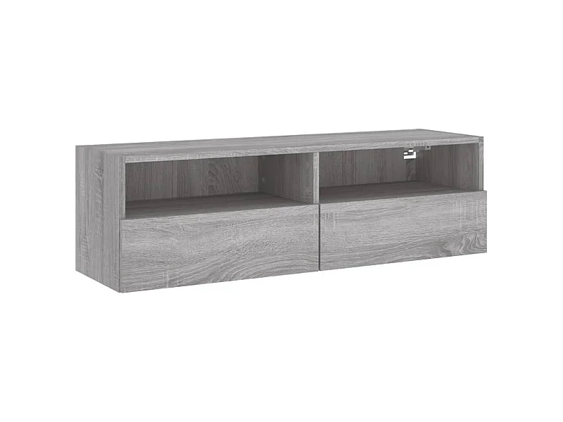 Mueble de pared TV madera ingeniería Sonoma gris 100x30x30 cm