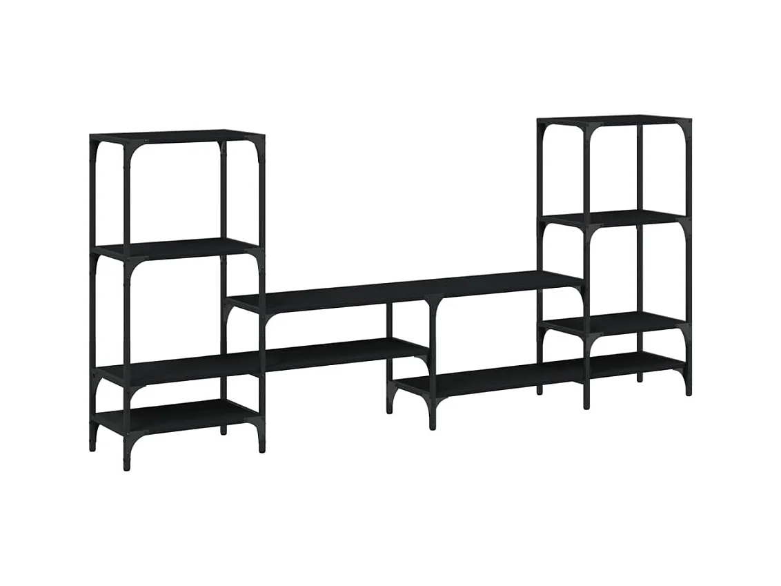 Meuble TV noir 206,5x28,5x95 cm Bois d'ingénierie