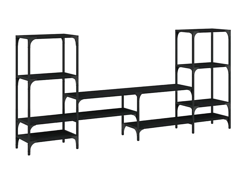 Meuble TV noir 206,5x28,5x95 cm Bois d'ingénierie