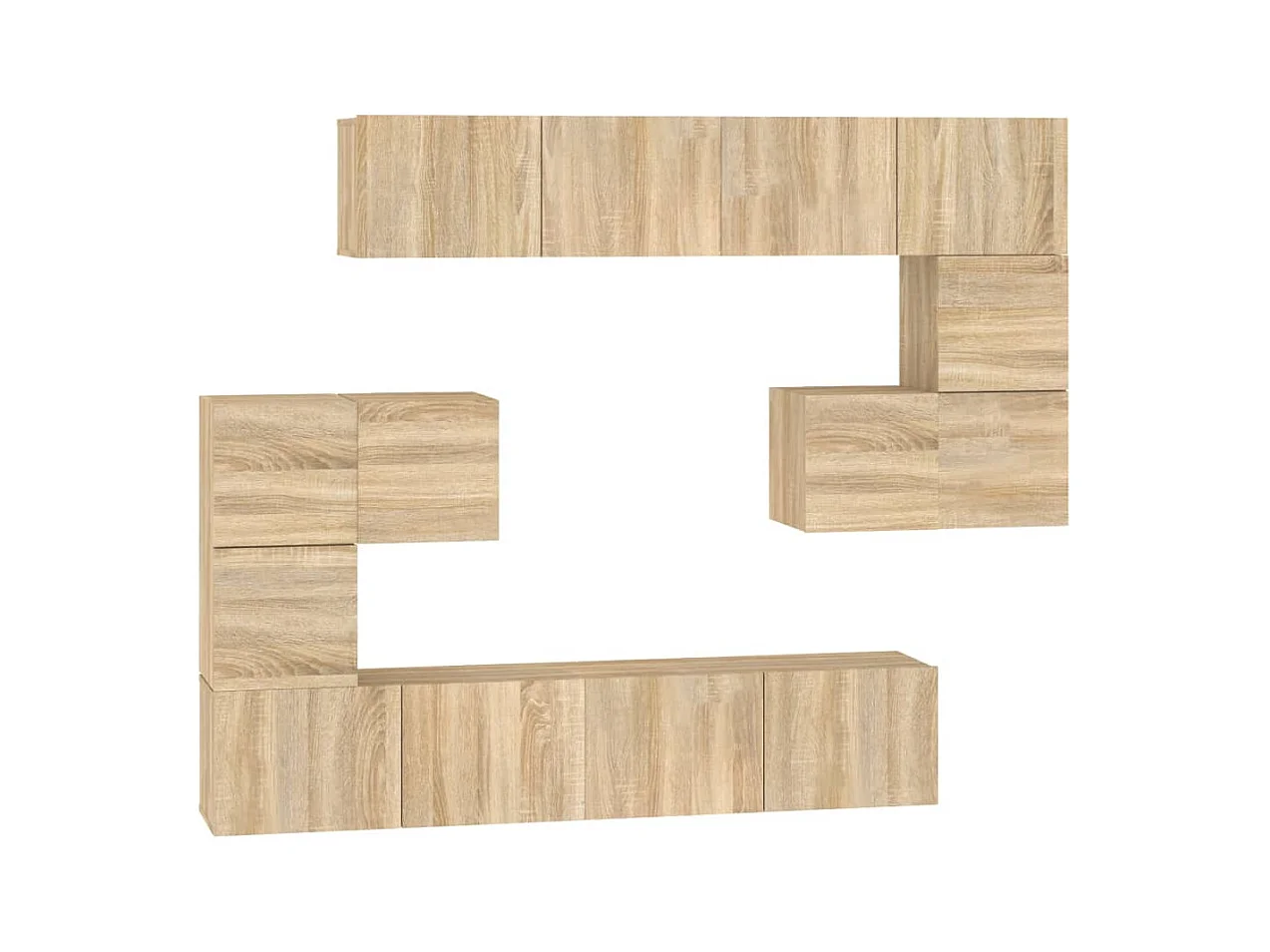Tv-wandmeubel bewerkt hout sonoma eikenkleurig