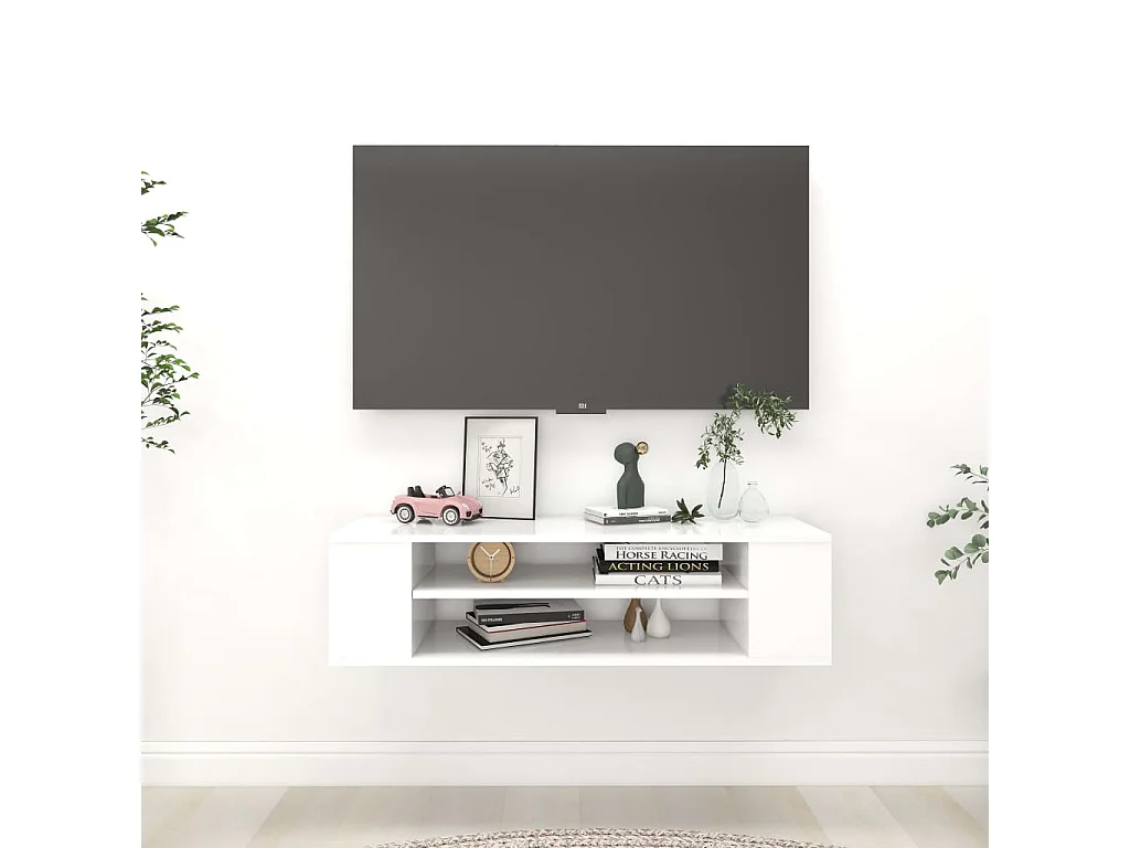Tv-hangmeubel 100x30x26,5 cm bewerkt hout wit