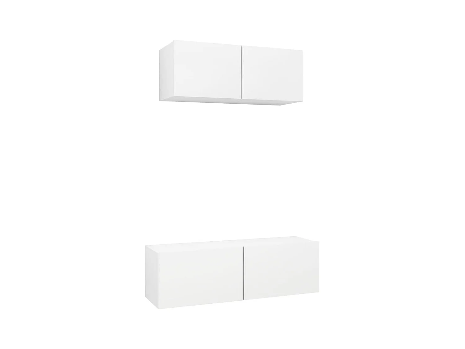 Ensemble de meuble TV 2 pièces Blanc Aggloméré