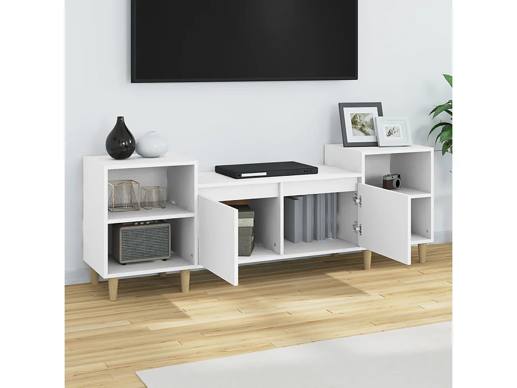 Tv-meubel 160x35x55 cm bewerkt hout wit