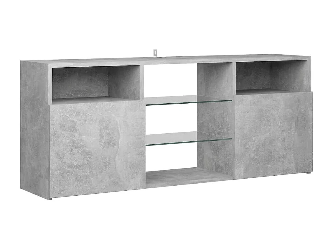 Meuble TV avec lumières LED gris béton 120x30x50 cm