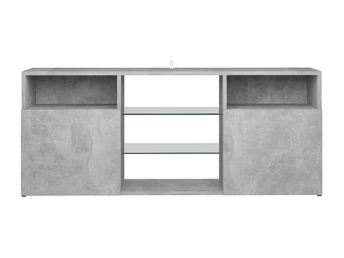 Meuble TV avec lumières LED gris béton 120x30x50 cm