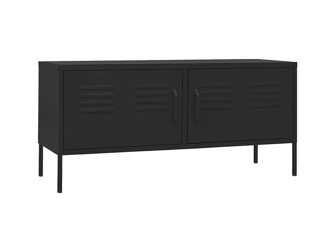 Meuble TV Noir 105x35x50 cm Acier