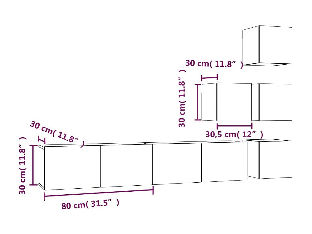 Mueble de pared para TV madera contrachapada blanco