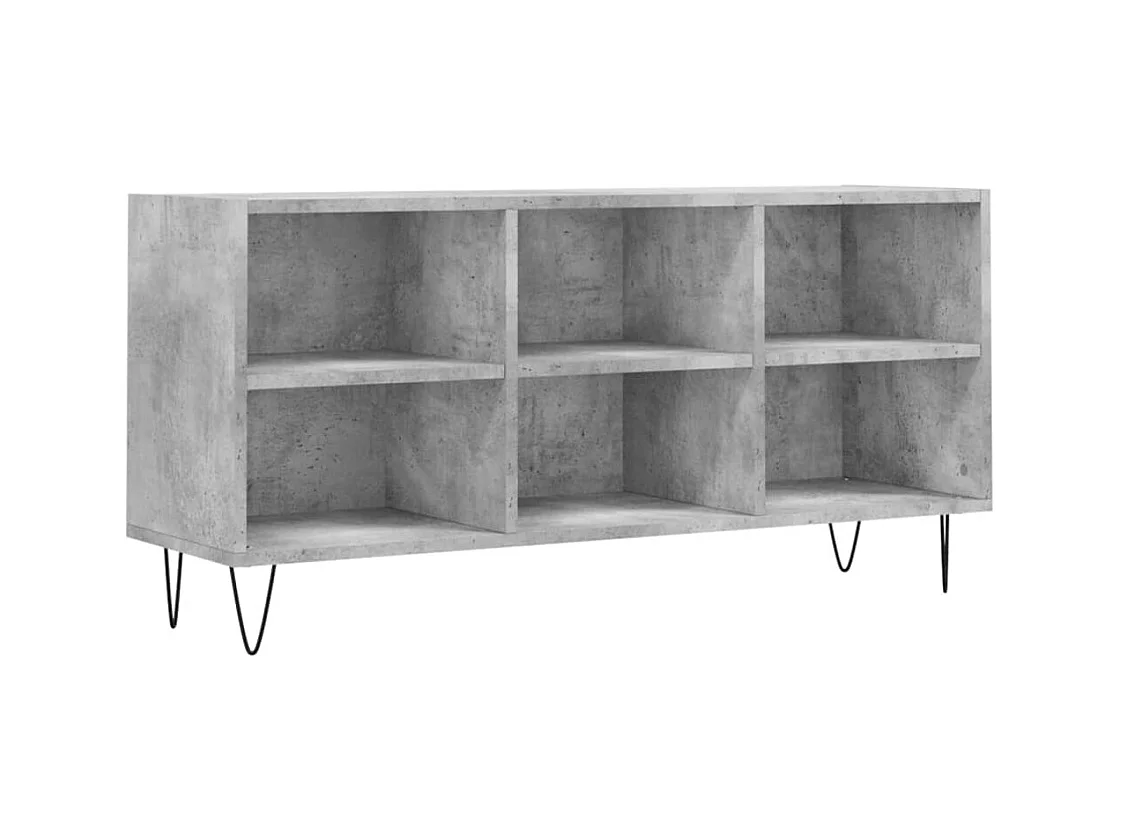 Meuble TV gris béton 103,5x30x50 cm bois d'ingénierie