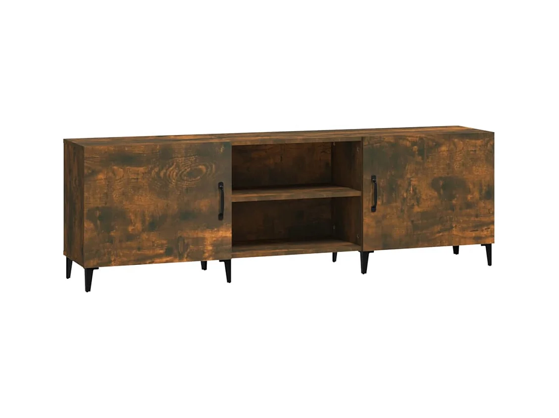 Mueble de TV madera de ingeniería roble ahumado 150x30x50 cm