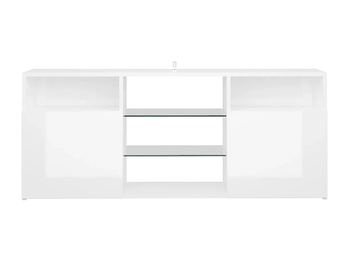 Meuble TV avec lumières LED blanc brillant 120x30x50 cm