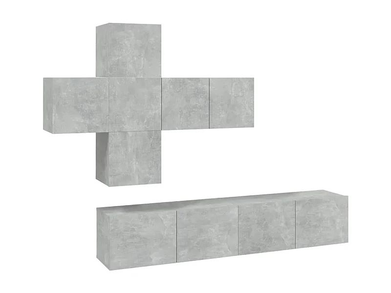 Ensemble de meubles TV 7 pièces Gris béton Bois d'ingénierie