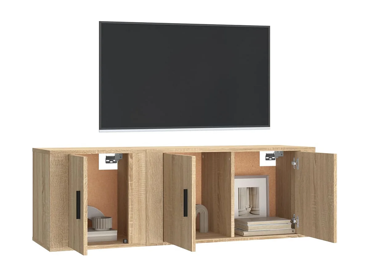 Ensemble de meubles TV 2 pièces chêne sonoma bois d'ingénierie