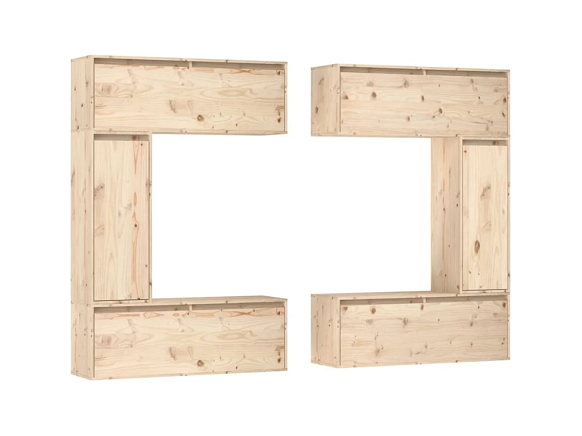 Meubles TV 6 pièces Bois massif de pin