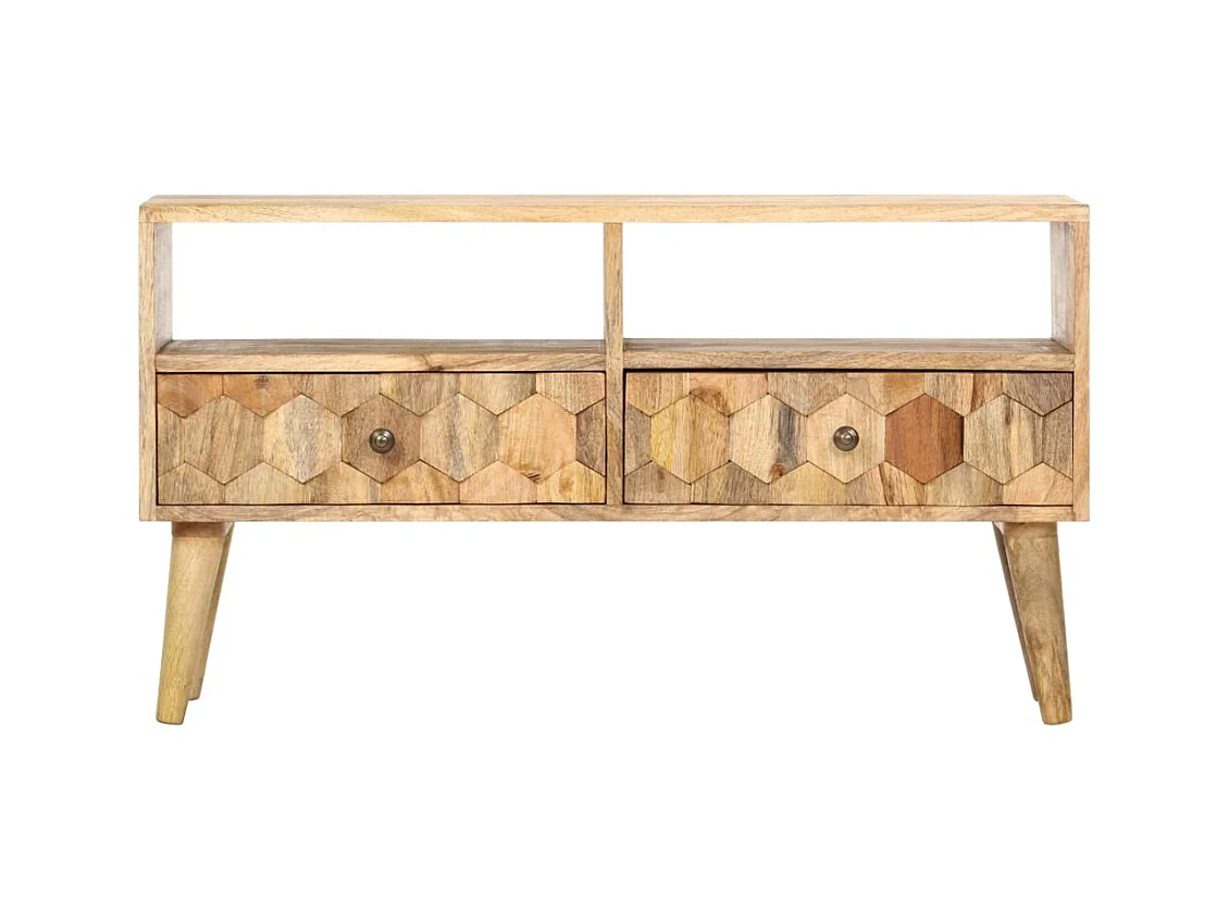 Meuble TV 90x30x50 cm Bois de manguier solide