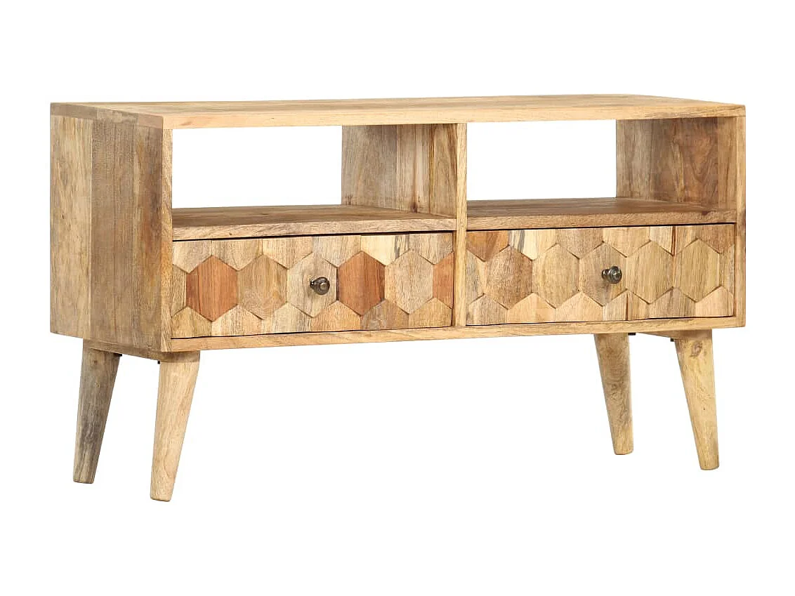 Meuble TV 90x30x50 cm Bois de manguier solide