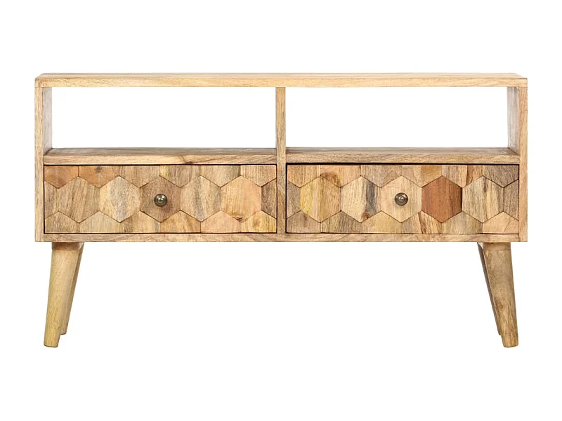 Meuble TV 90x30x50 cm Bois de manguier solide