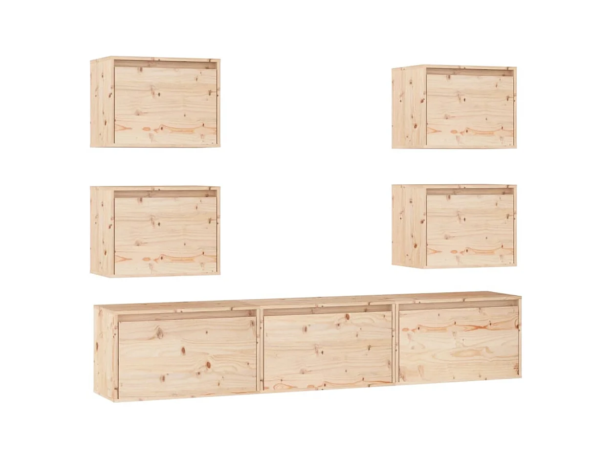 Meubles TV 7 pièces Bois massif de pin