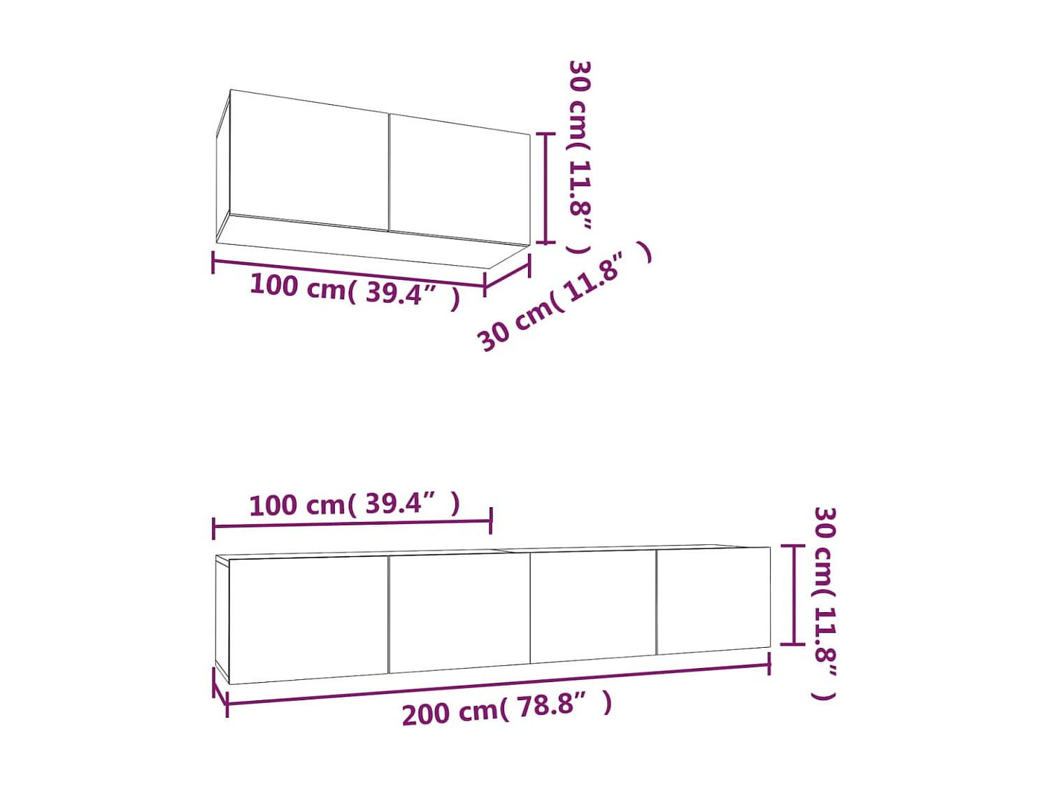 Set de muebles para TV 3 piezas madera contrachapada roble sonoma