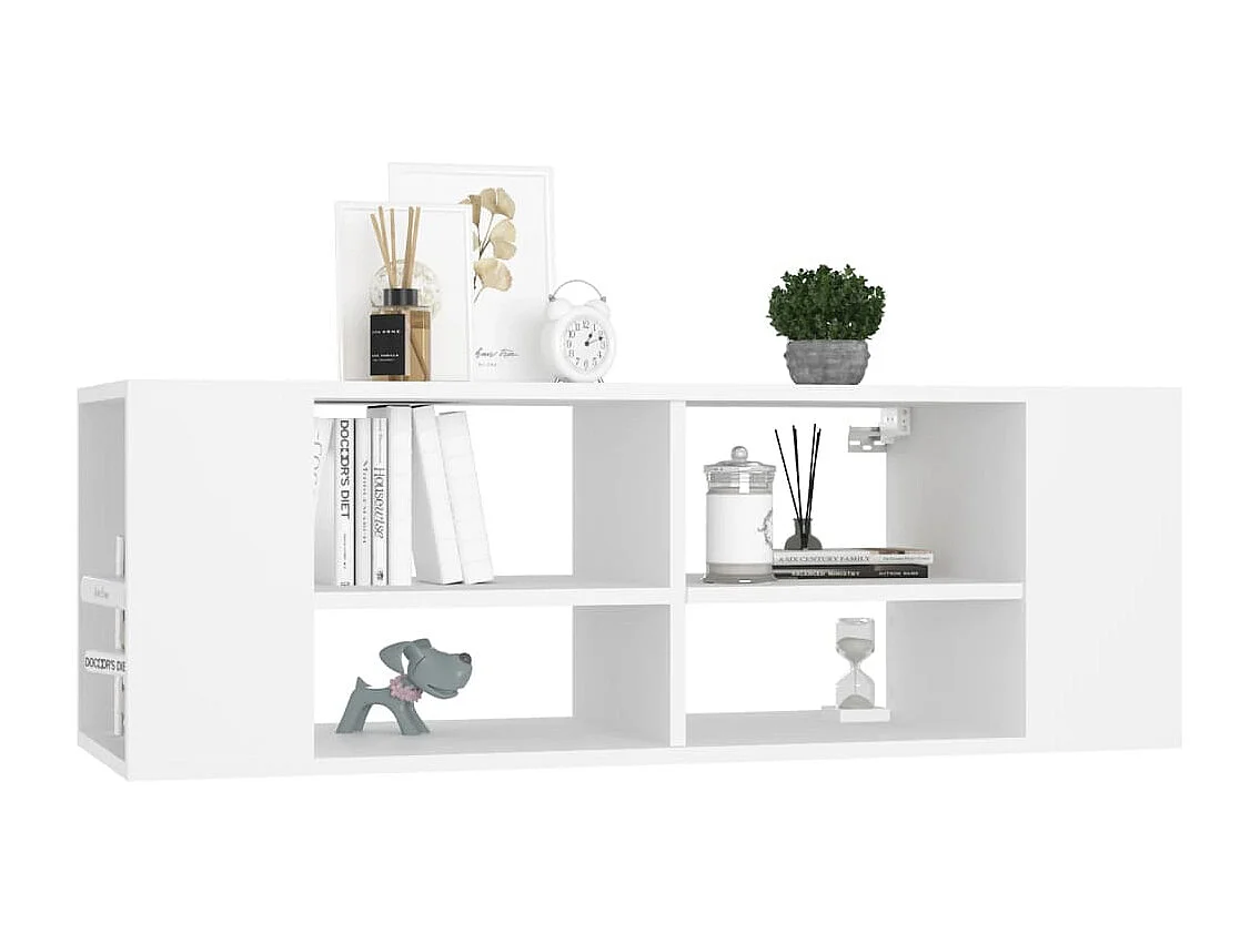 Meuble TV mural Blanc 102x35x35 cm Aggloméré