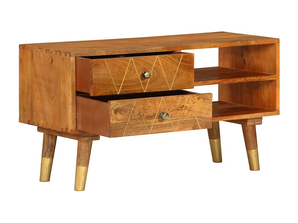 Meuble TV 85x35x47 cm Bois massif de manguier