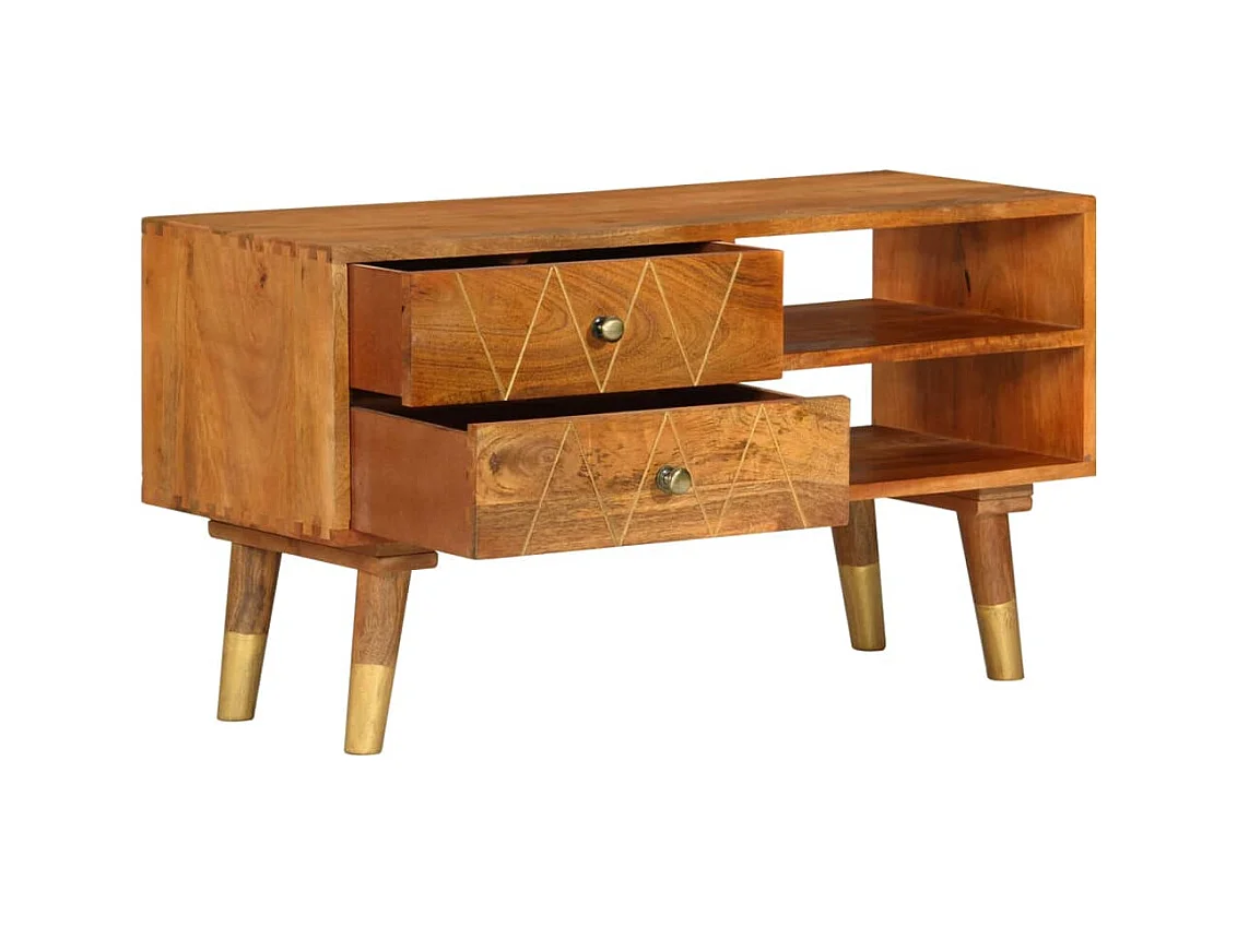Meuble TV 85x35x47 cm Bois massif de manguier