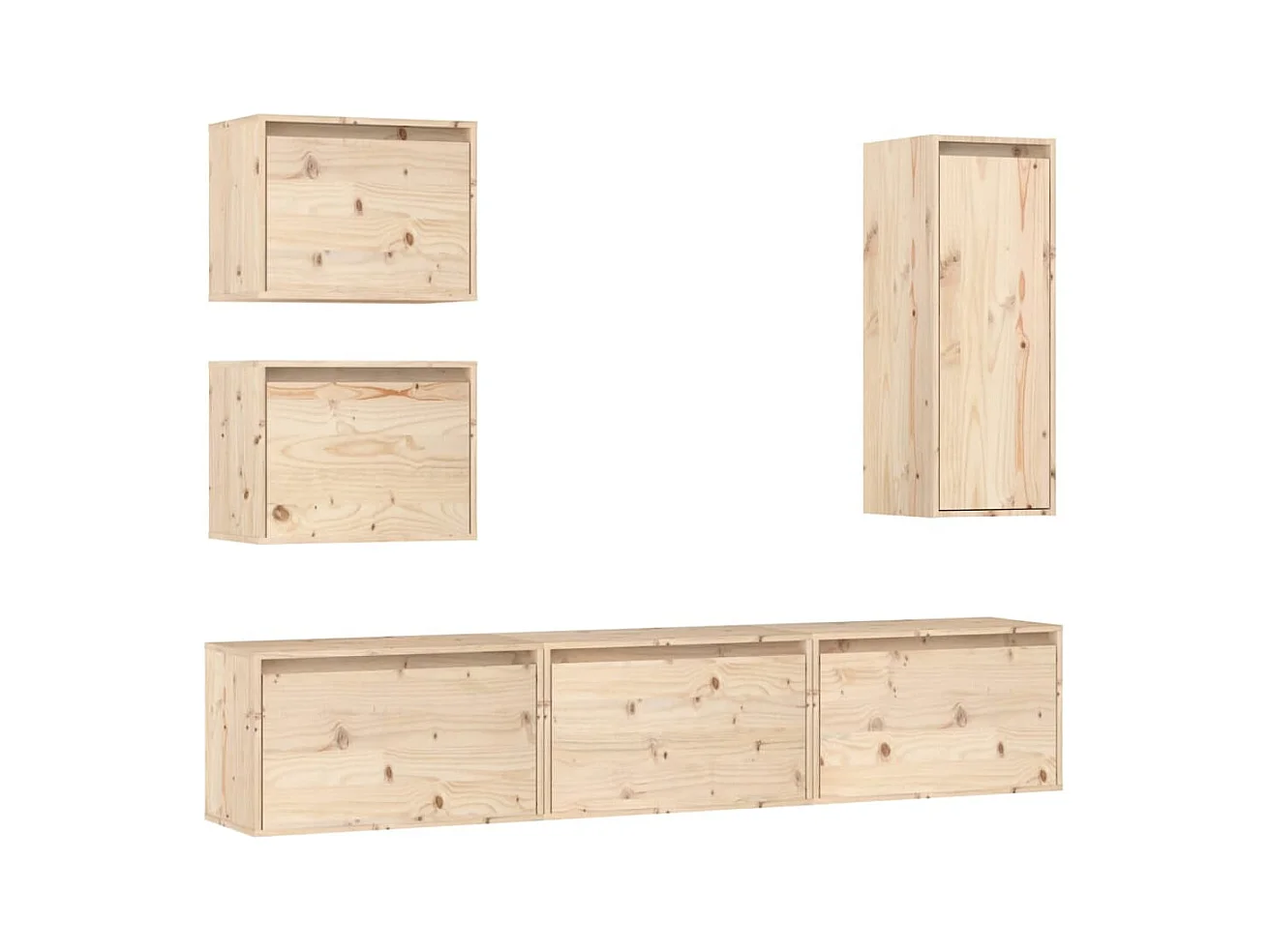 Meubles TV 6 pièces Bois massif de pin