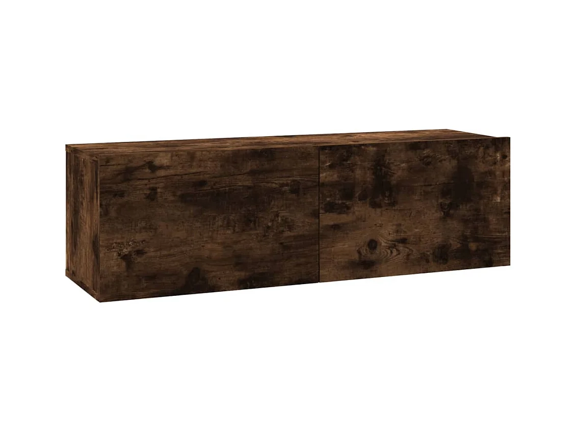 Armoire murale TV Chêne fumé 100x30x30 cm Bois d'ingénierie