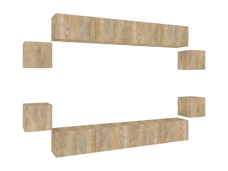 Ensemble de meubles TV 8 pièces Chêne sonoma Bois d'ingénierie