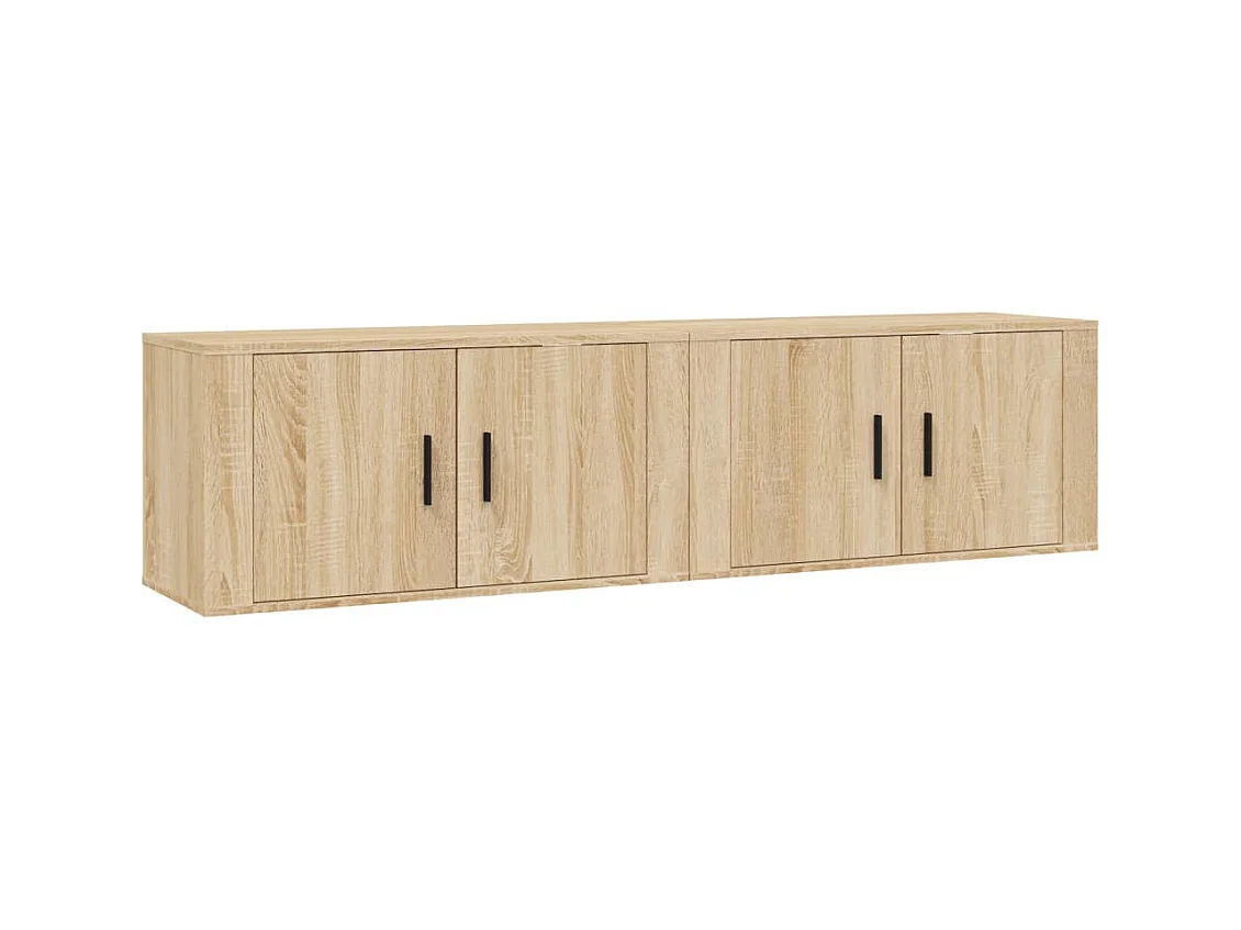 Meubles TV muraux 2 pièces chêne sonoma 80x34,5x40 cm