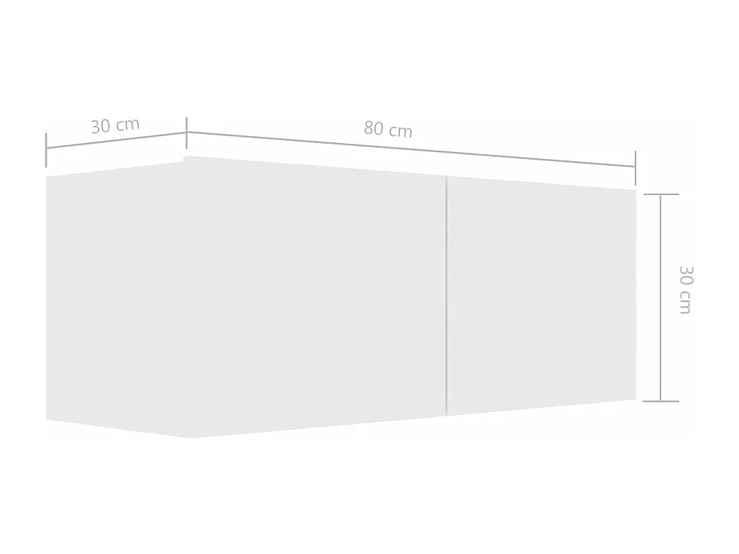 Móvel de TV 80x30x30 cm contraplacado branco