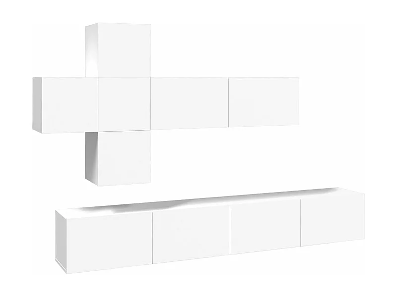 Ensemble de meubles TV 7 pièces Blanc Bois d'ingénierie