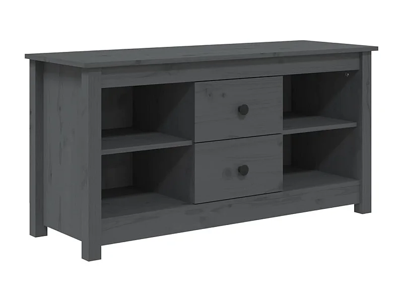 Meuble TV Gris 103x36,5x52 cm Bois de pin massif