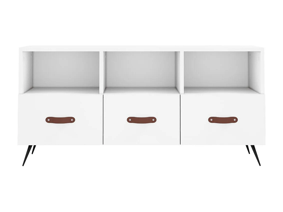 Meuble TV blanc 102x36x50 cm bois d'ingénierie