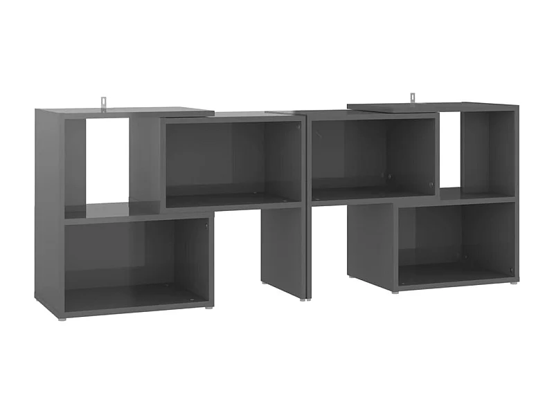 Meuble TV Gris brillant 104x30x52 cm Aggloméré