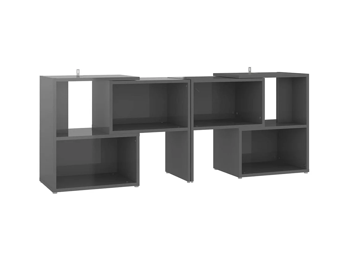 Meuble TV Gris brillant 104x30x52 cm Aggloméré