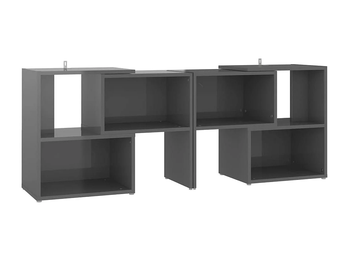 Tv-meubel 104x30x52 cm bewerkt hout hoogglans grijs