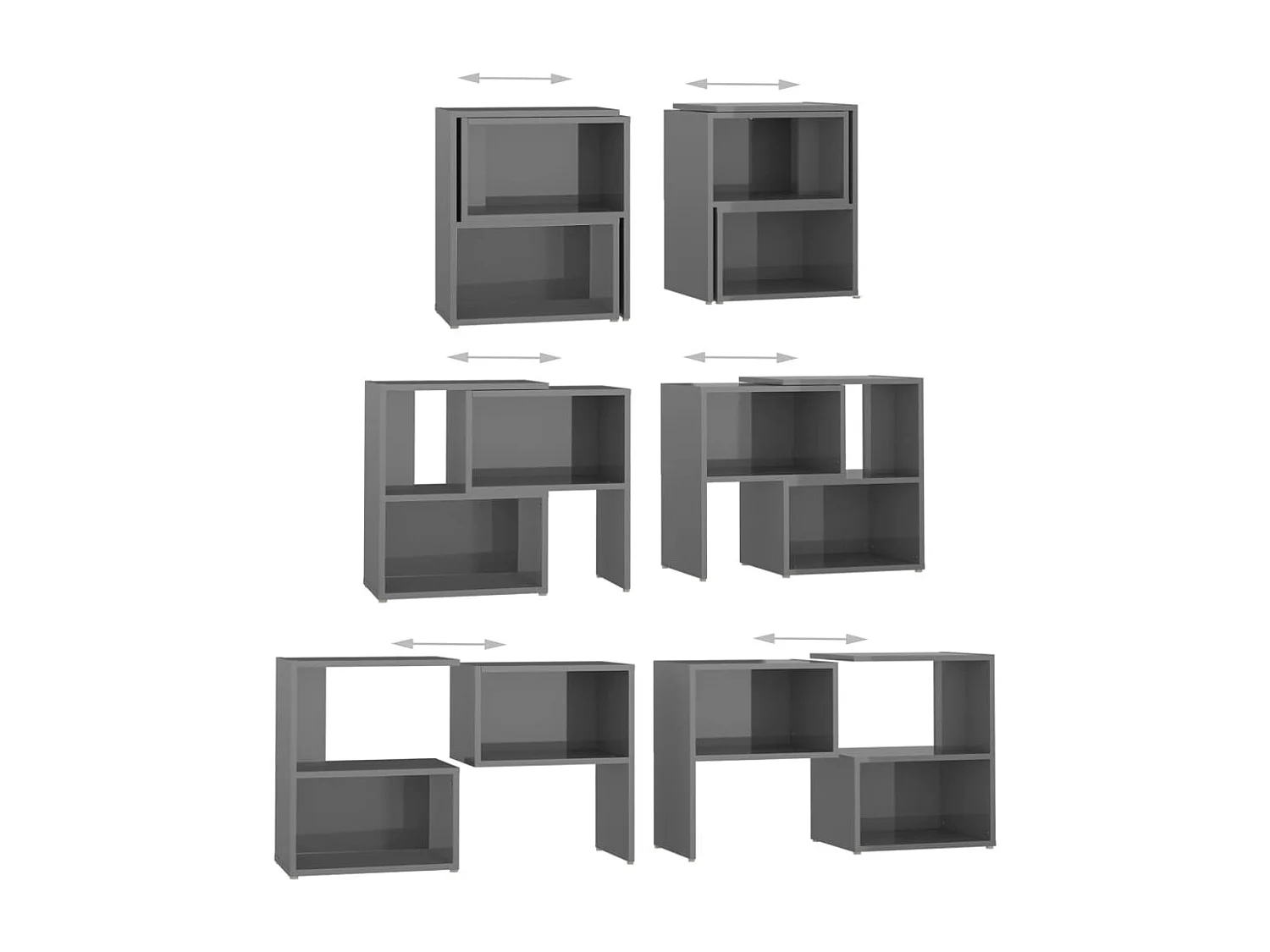 Tv-meubel 104x30x52 cm bewerkt hout hoogglans grijs