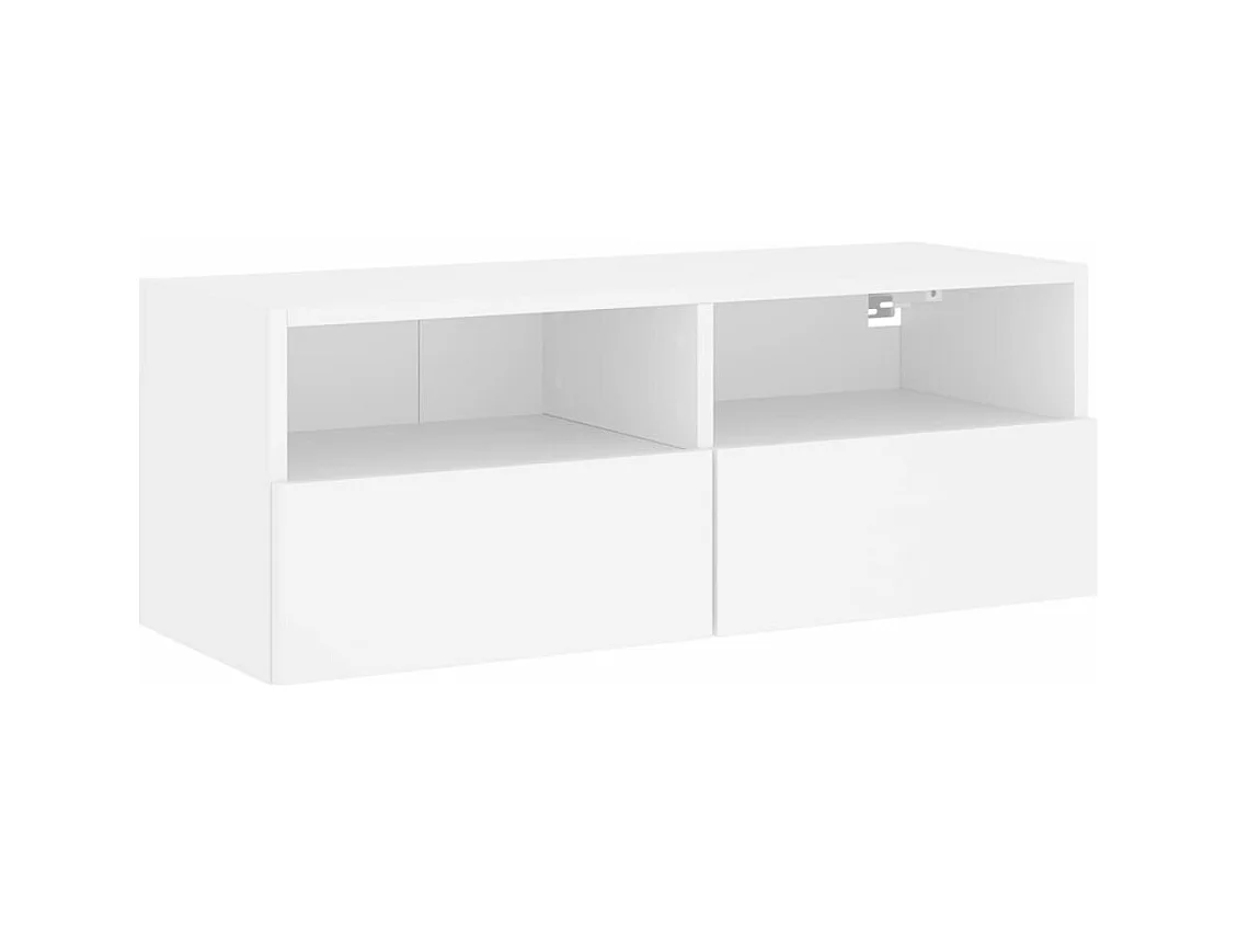 Meuble TV mural blanc 80x30x30 cm bois d'ingénierie