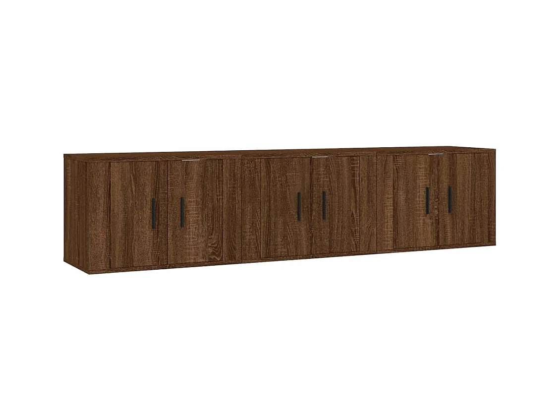 Meubles TV muraux 3 pièces chêne marron 57x34,5x40 cm