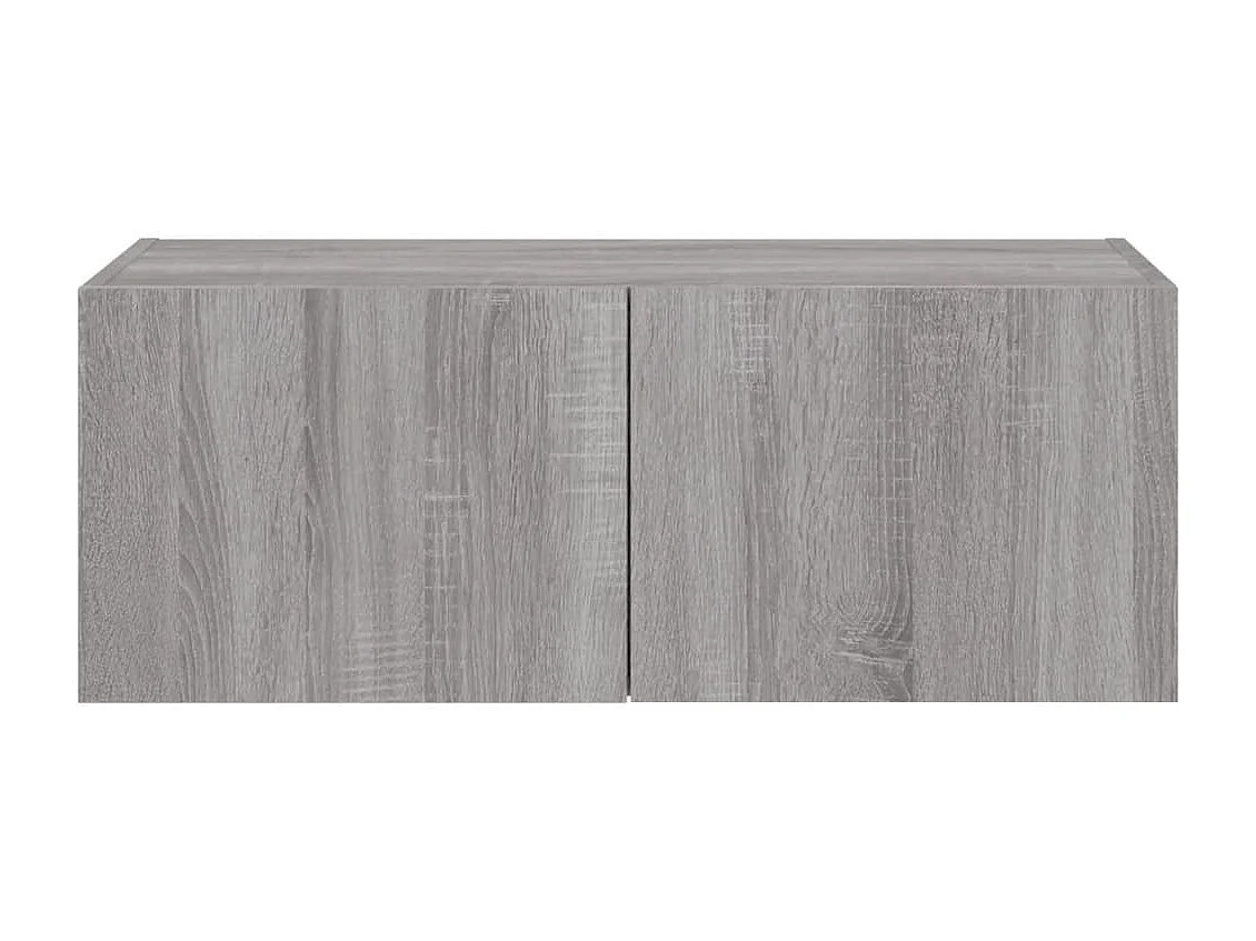 Meuble TV mural avec lumières LED sonoma gris 80x35x31 cm