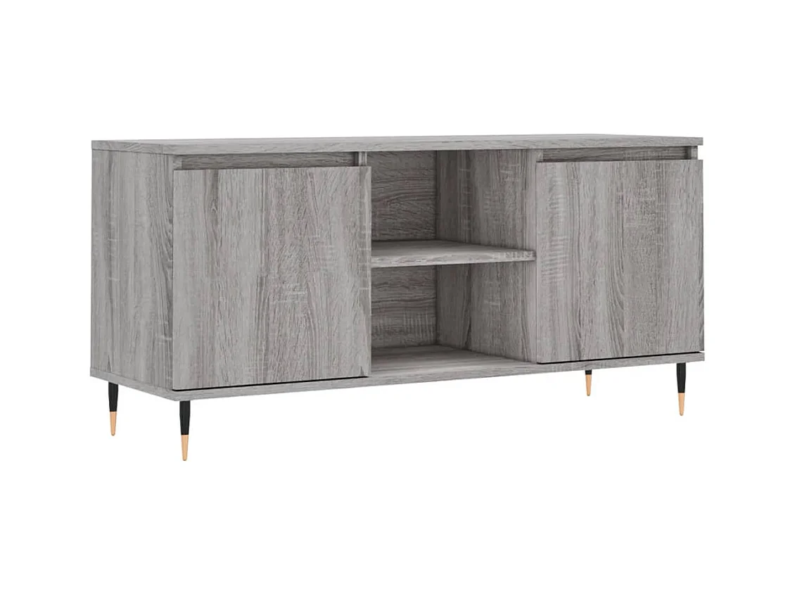 Meuble TV sonoma gris 104x35x50 cm bois d'ingénierie