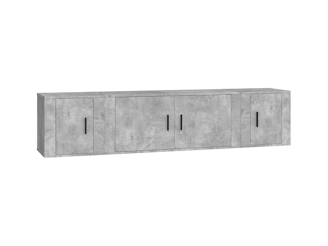 Ensemble de meubles TV 3 pièces Gris béton Bois d'ingénierie