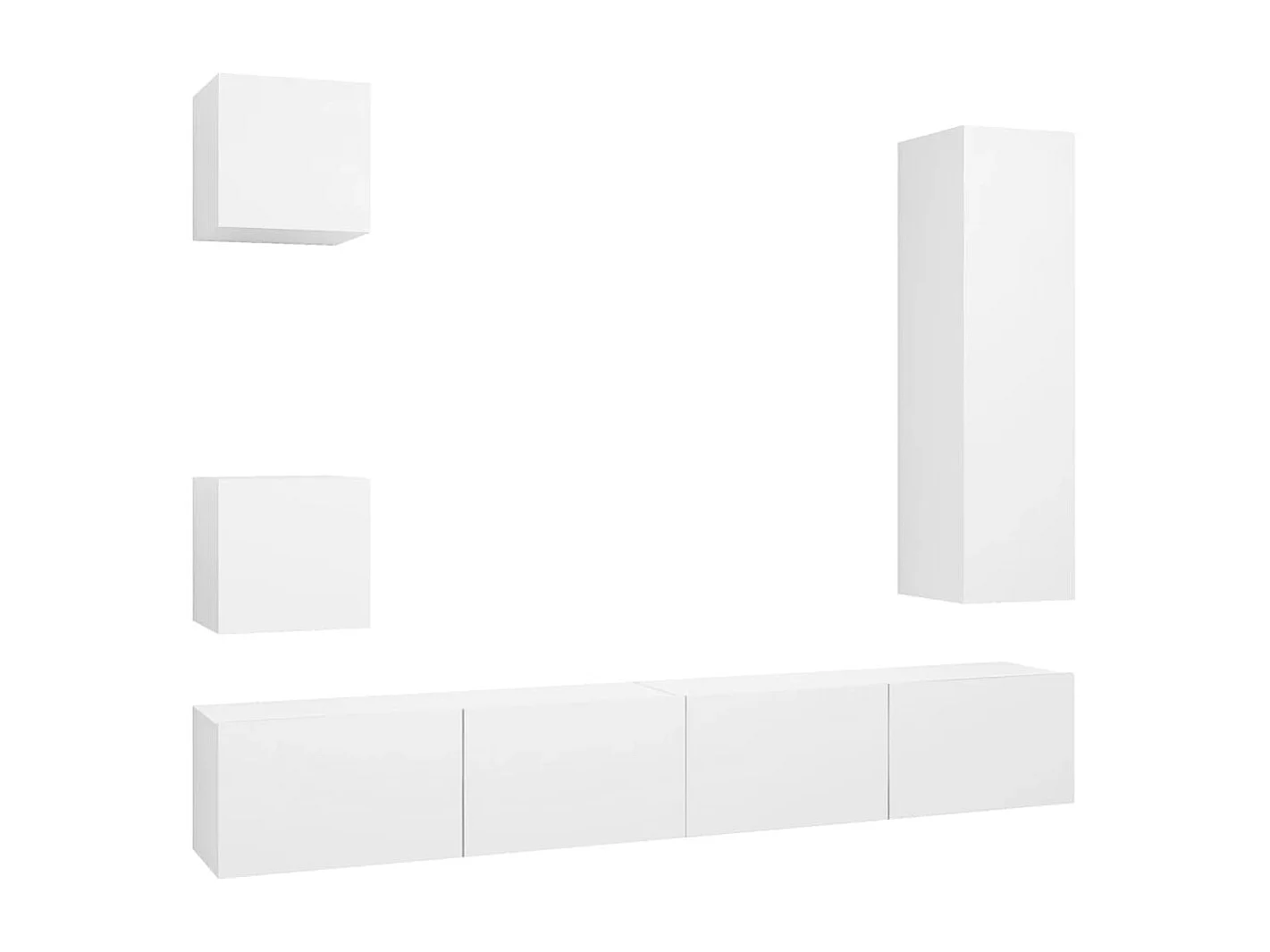 Ensemble de meuble TV 5 pièces Blanc Aggloméré