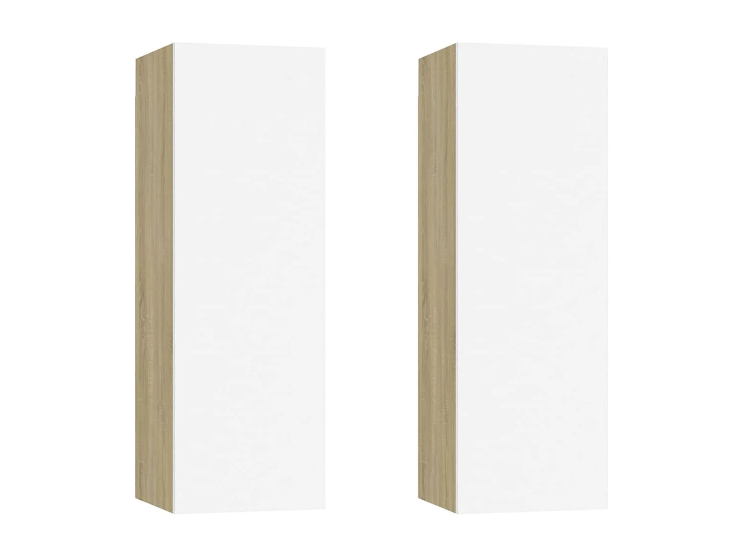 Meubles TV 2 pièces Blanc et chêne sonoma 30,5x30x90 cm Aggloméré