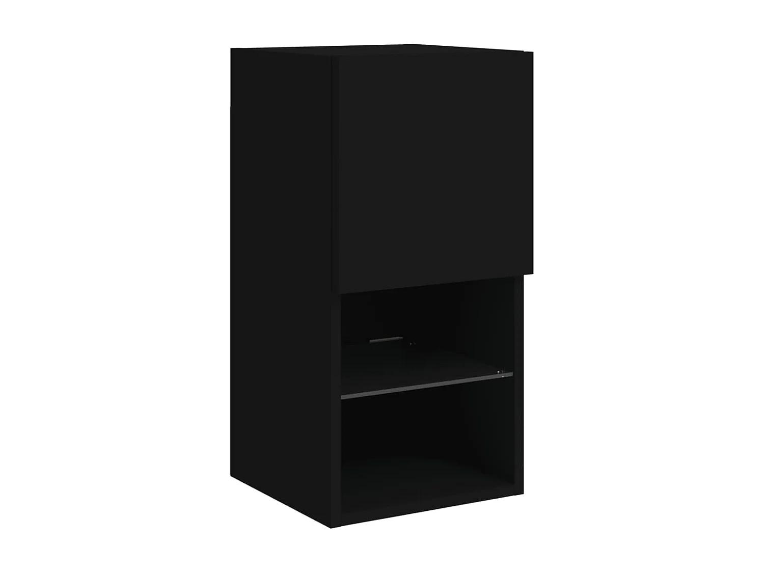 4 peças móveis de parede p/ TV c/ LEDs derivados de madeira preto