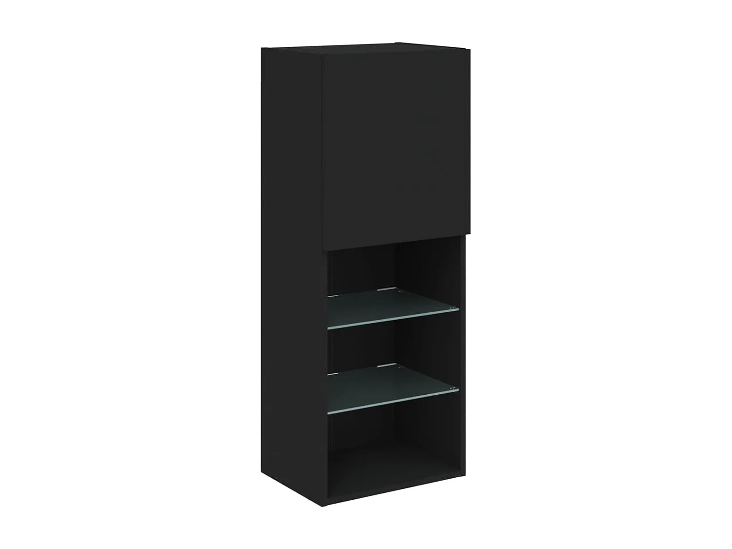 4 peças móveis de parede p/ TV c/ LEDs derivados de madeira preto