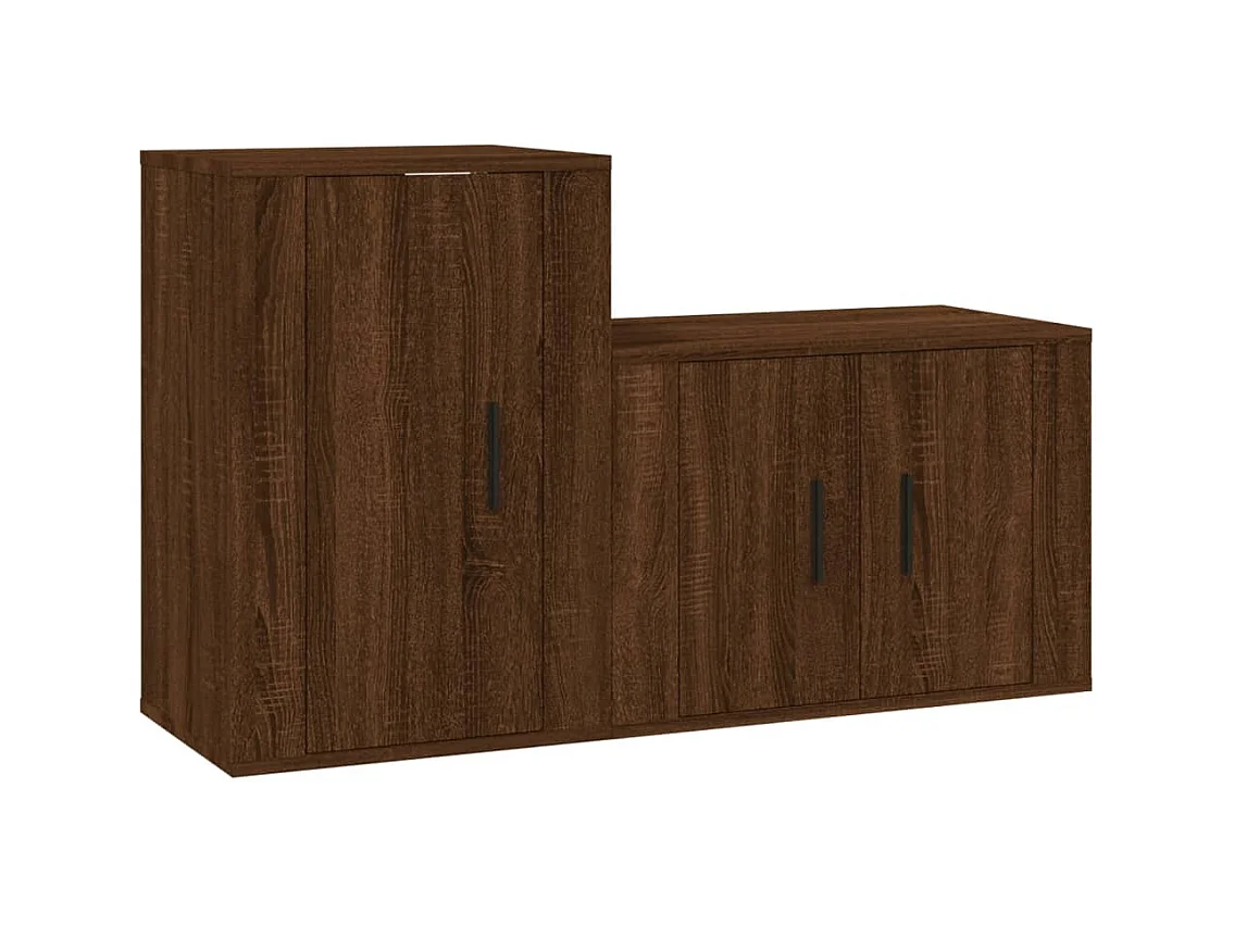 Ensemble de meubles TV 2 pièces Chêne marron Bois d'ingénierie