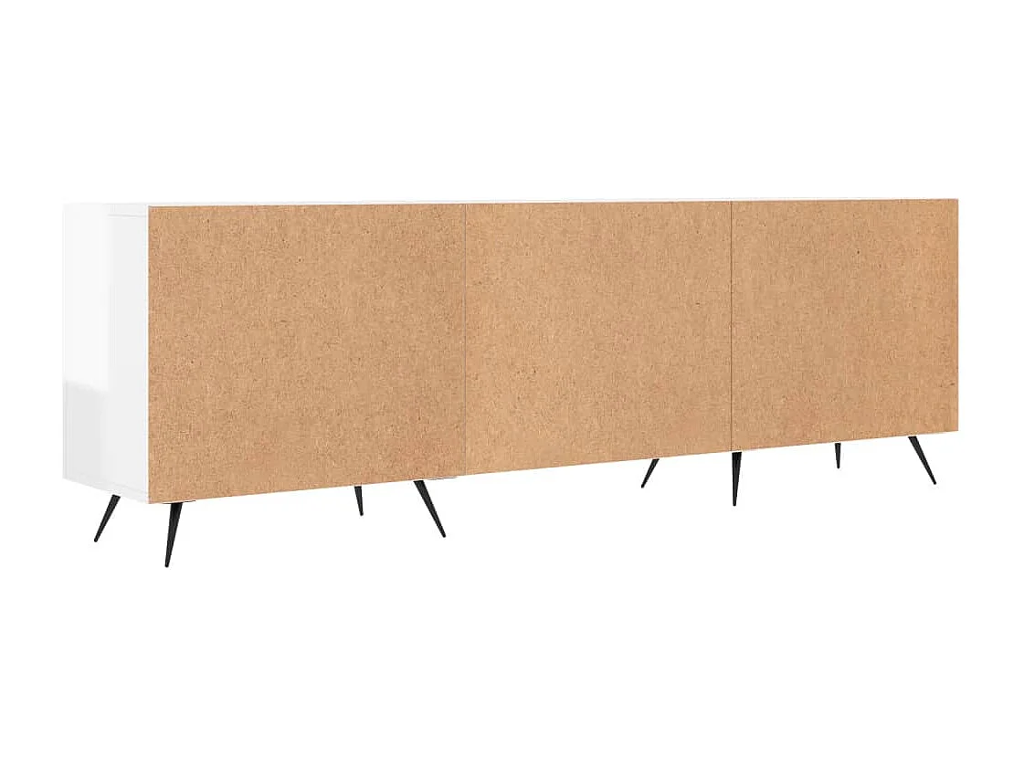 Meuble TV blanc brillant 150x30x50 cm bois d'ingénierie