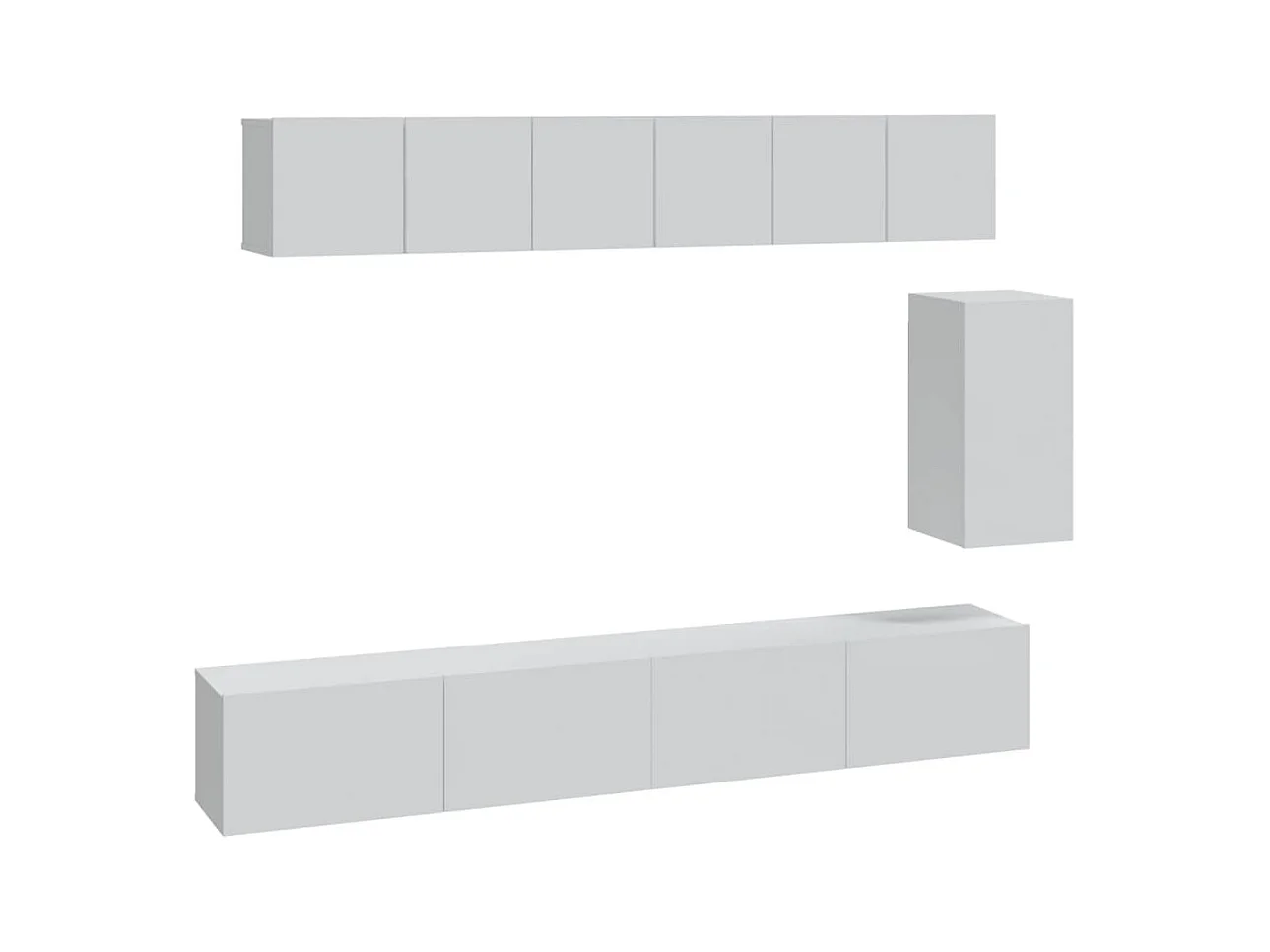 Ensemble de meubles TV 6 pièces Blanc Bois d'ingénierie